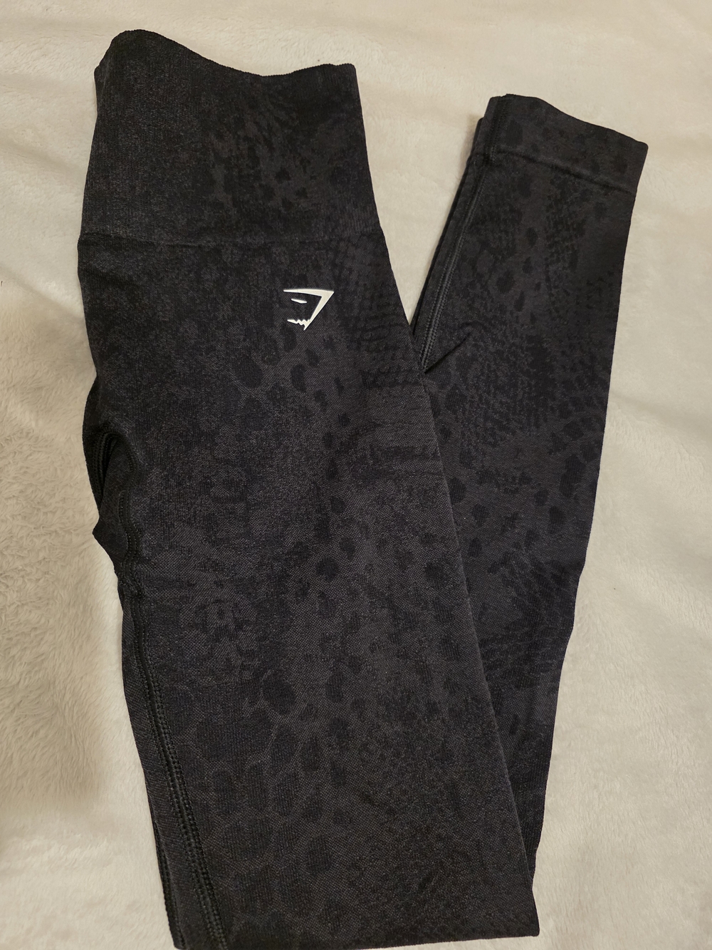 Gymshark Black Jacquard Animal-Print Seamless Leggings